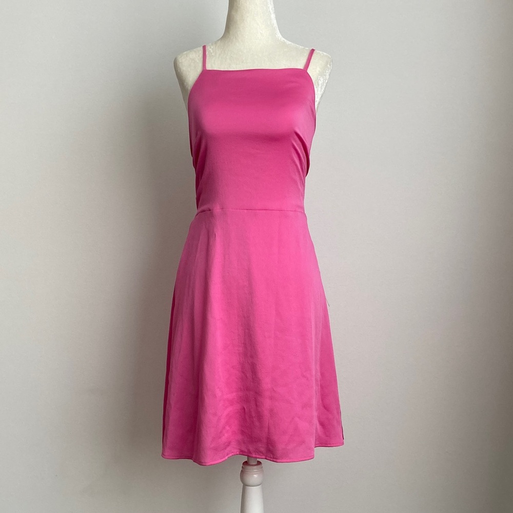 Express Pink Dress w/ Adjustable Strap and Tie in the Back